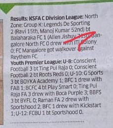 Instagram post by kolkatafootball_official featuring Legends De Sporting Bengaluru's B Division title win